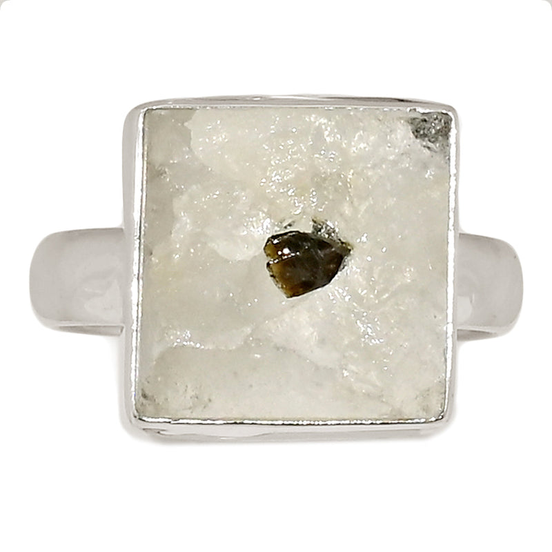 Green Tourmaline In Quartz Ring - GEQR342
