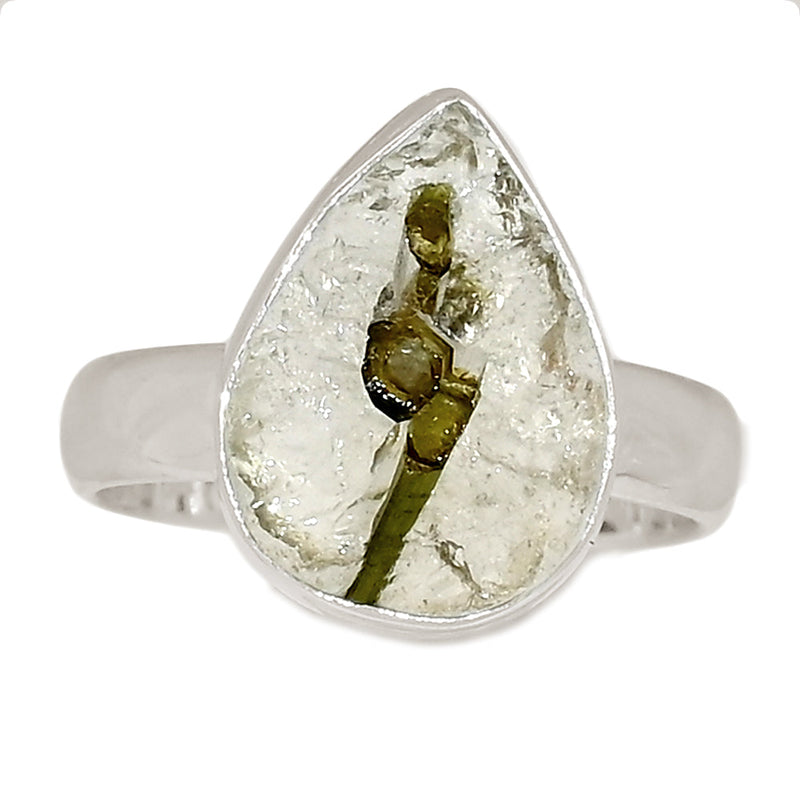 Green Tourmaline In Quartz Ring - GEQR356