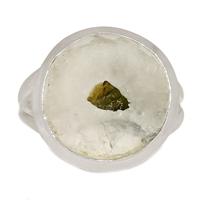 Green Tourmaline In Quartz Ring - GEQR357