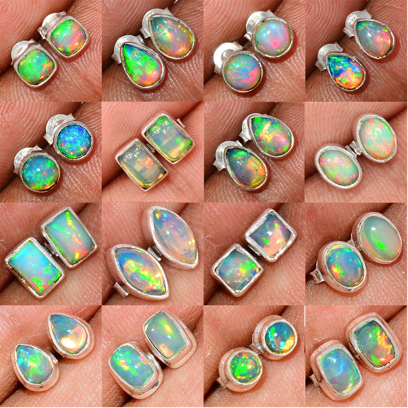 25 Pieces Mix Lot - Ethiopian Opal Studs - GETOS2