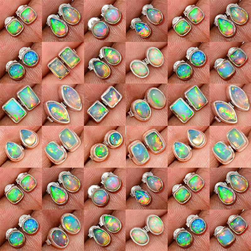 50 Pieces Mix Lot - Ethiopian Opal Studs - GETOS3