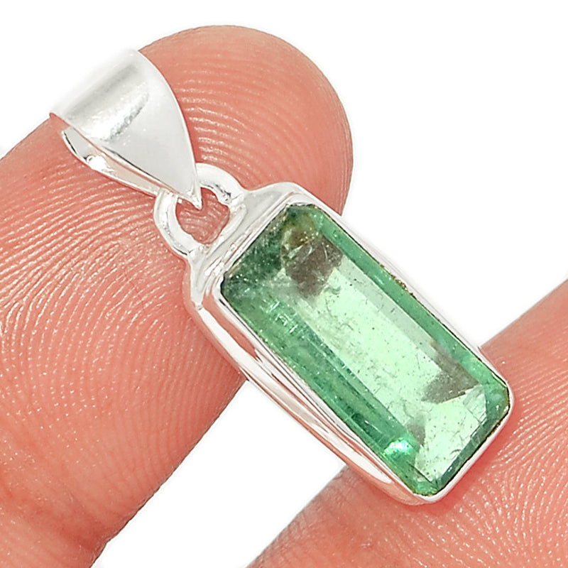 1.1" Green Kyanite Faceted Pendants - GKFP138