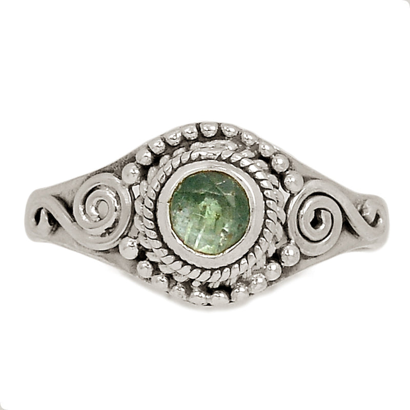 Small Filigree - Green Kyanite Faceted Ring - GKFR103
