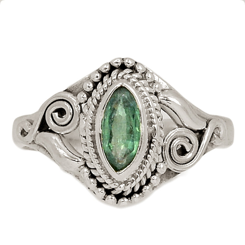 Small Filigree - Green Kyanite Faceted Ring - GKFR105