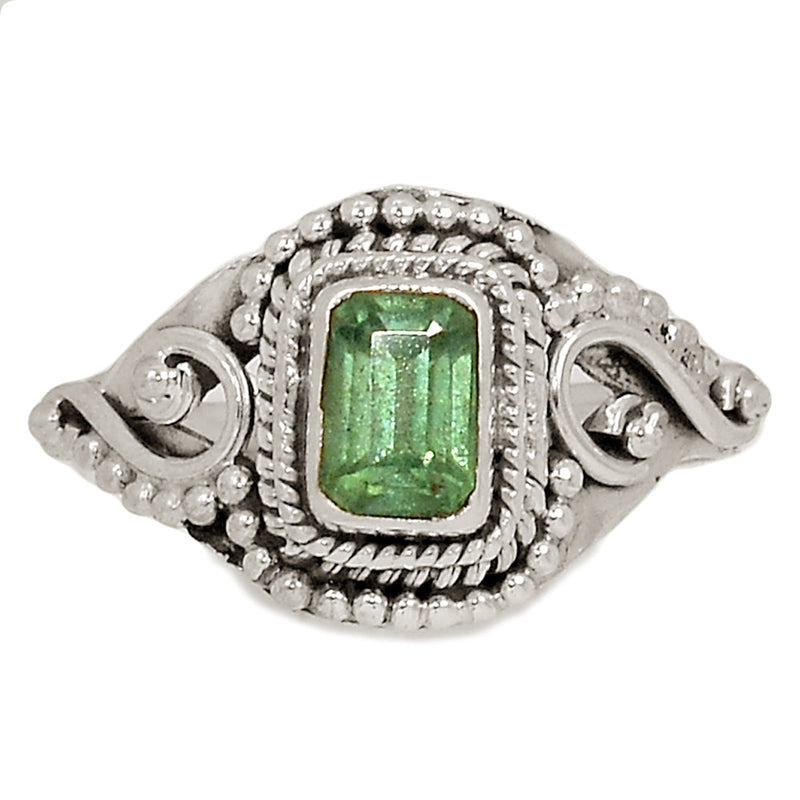 Small Filigree - Green Kyanite Faceted Ring - GKFR108