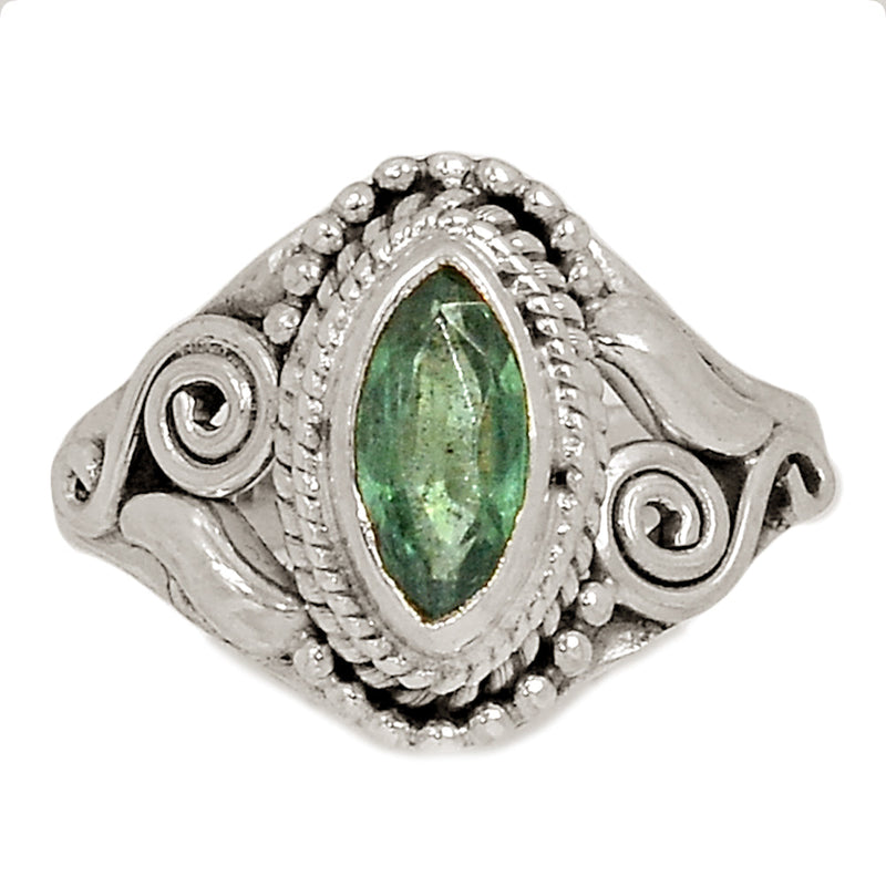 Small Filigree - Green Kyanite Faceted Ring - GKFR109