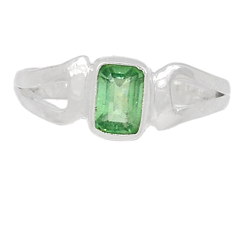 Small Plain - Green Kyanite Faceted Ring - GKFR113