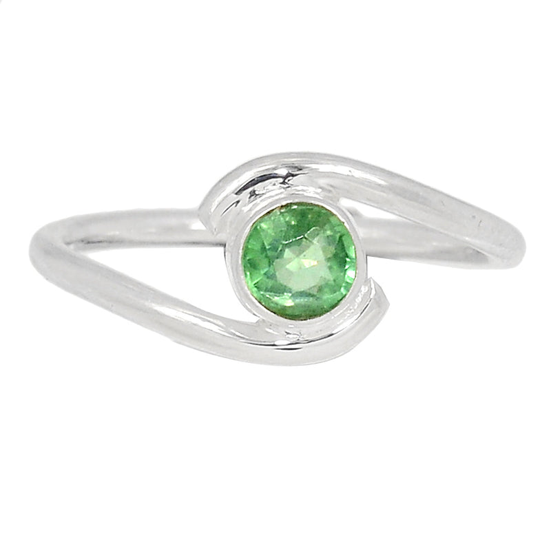 Small Plain - Green Kyanite Faceted Ring - GKFR116
