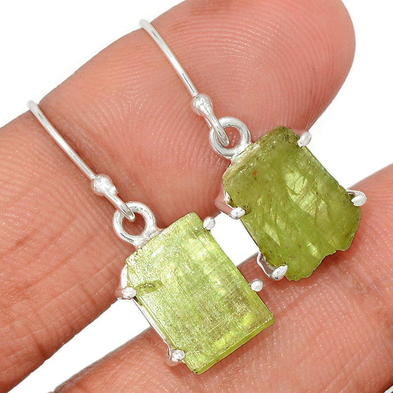 1.2" Claw - Green Kyanite Rough Earrings - GKRE213
