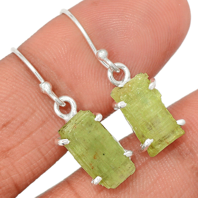 1.1" Claw - Green Kyanite Rough Earrings - GKRE216