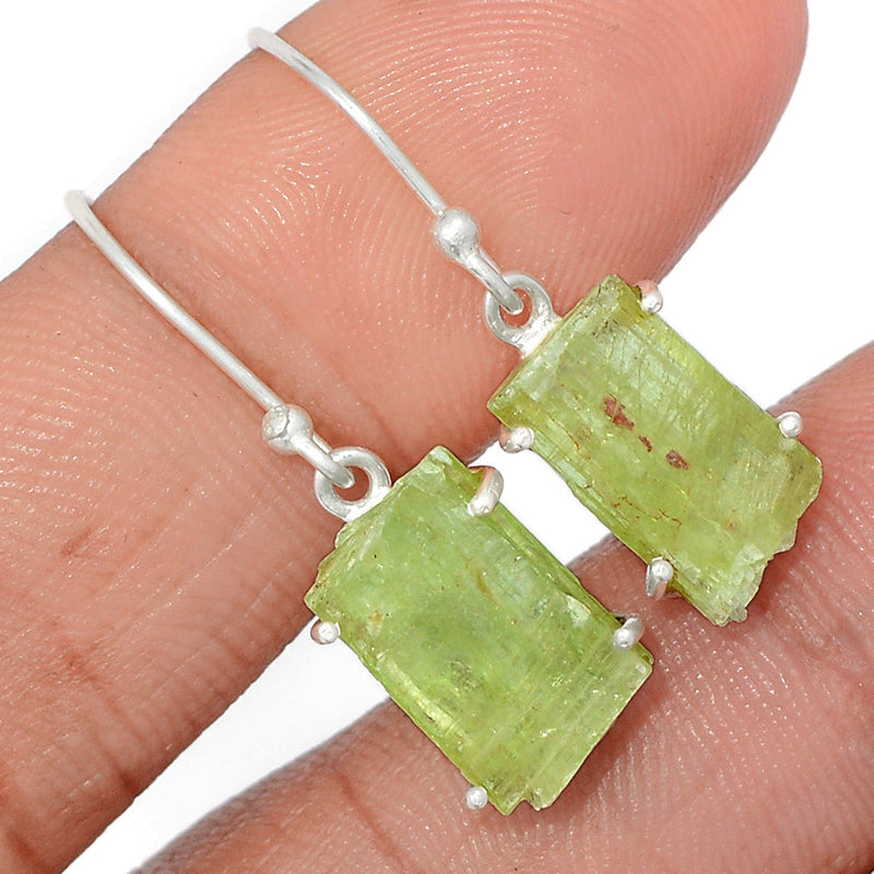 1.2" Green Kyanite Rough Earrings - GKRE236