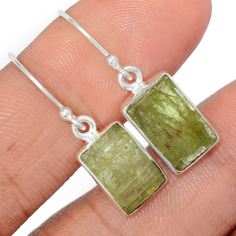 1.2" Green Kyanite Rough Earrings - GKRE238