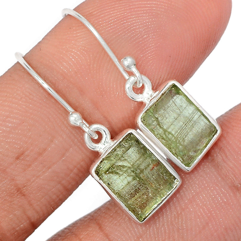1.1" Green Kyanite Rough Earrings - GKRE239