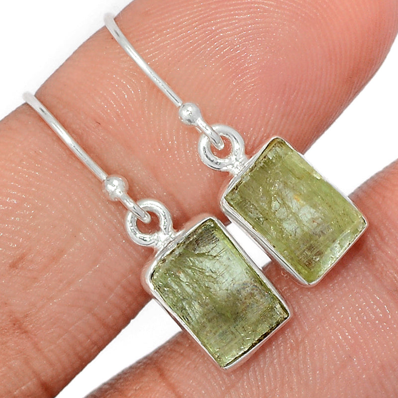 1.1" Green Kyanite Rough Earrings - GKRE240