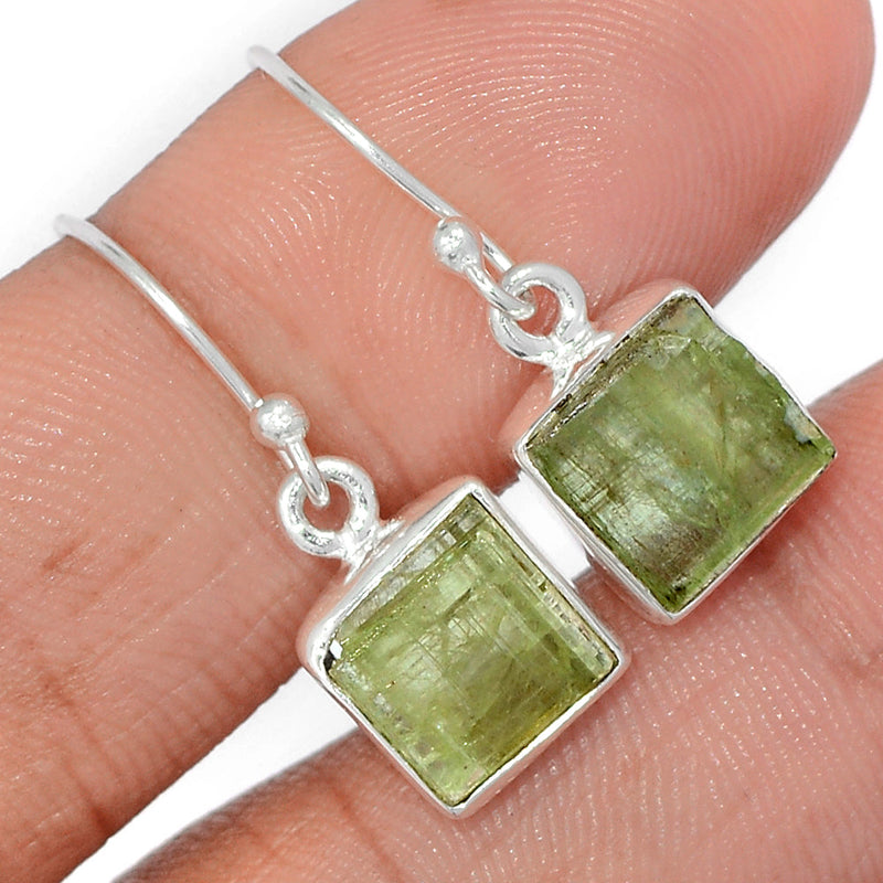 1.1" Green Kyanite Rough Earrings - GKRE241