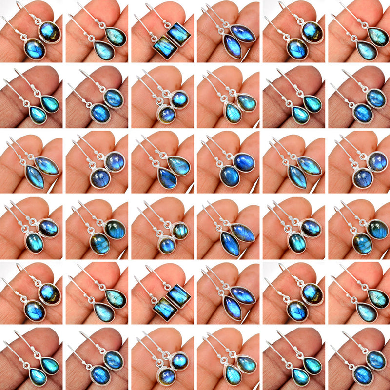 50 Pieces Mix Lot - Labradorite Earrings - GLABE6