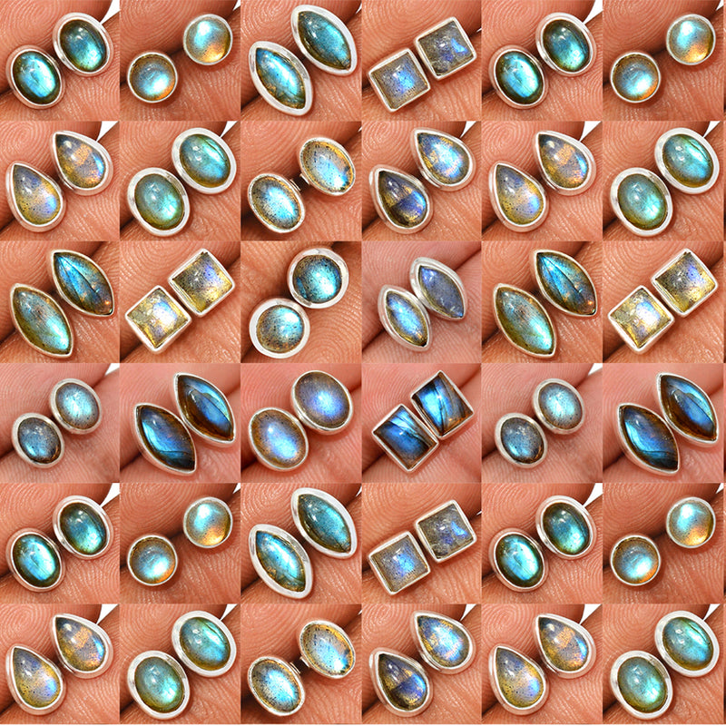 50 Pieces Mix Lot - Labradorite Studs - GBFLS3