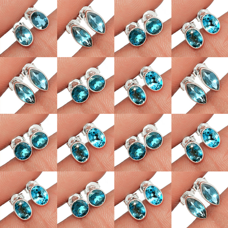 25 Pieces Mix Lot - London Blue Topaz Studs - GLBTS2