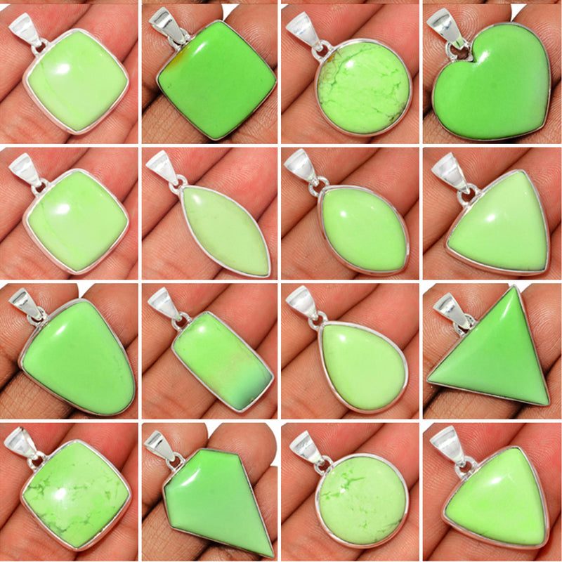 100 Grams Mix Lot - Citron Chrysoprase From Mint Chrysoprase Pendants - GLMCP4