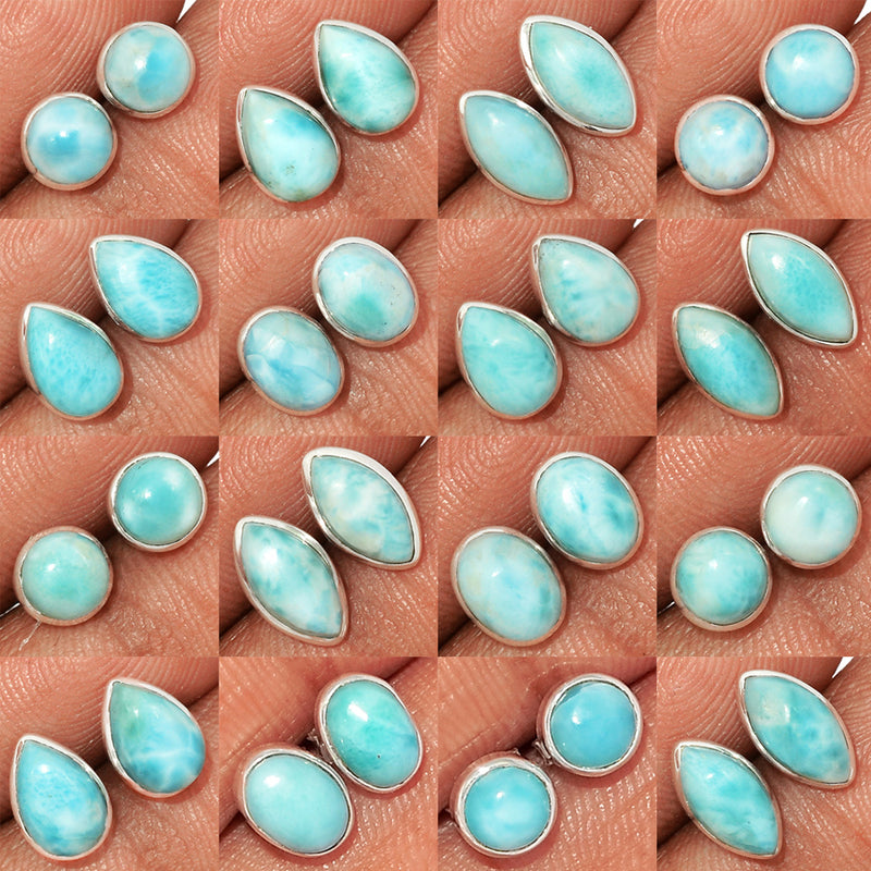 25 Pieces Mix Lot - Larimar Studs - GLRIS2