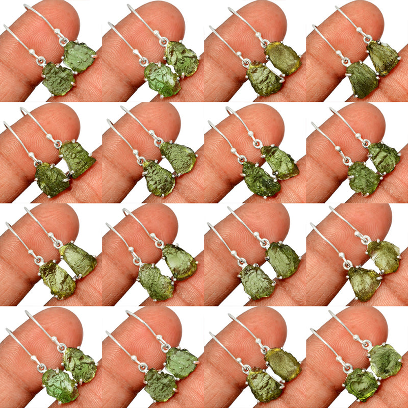 25 Pieces Mix Lot - Claw Setting - Moldavite Earrings - GMLDE10