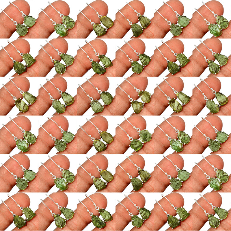 50 Pieces Mix Lot - Claw Setting - Moldavite Earrings - GMLDE11