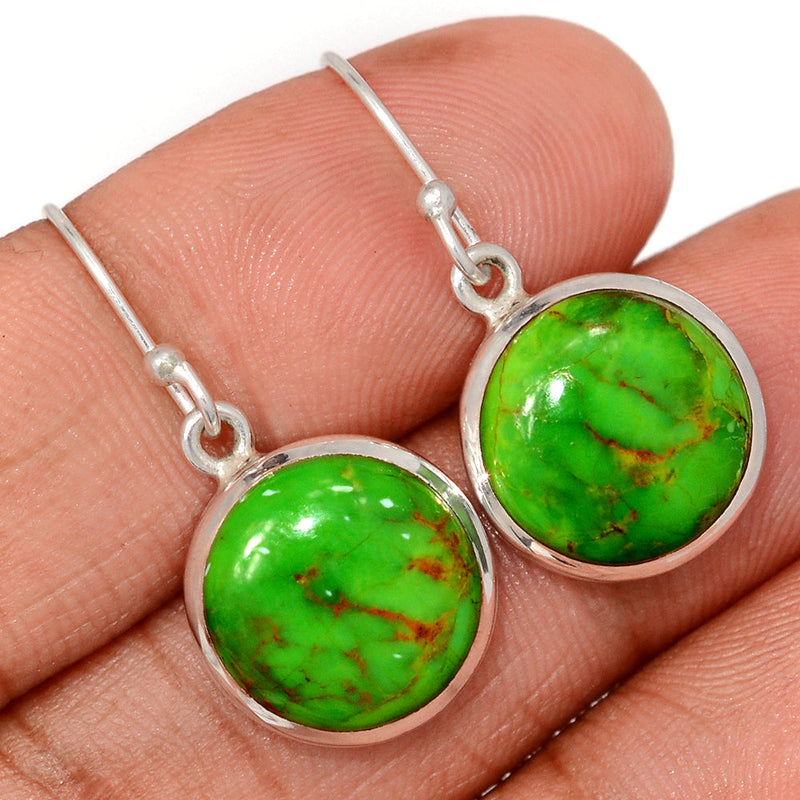 1.2" Green Mohave Turquoise Earrings - GMTE691
