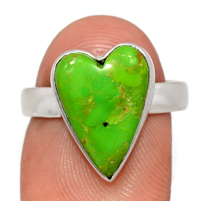 Heart - Green Mohave Turquoise Ring - GMTR885