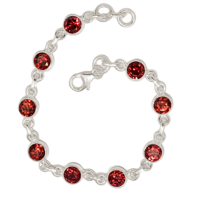 7.6" Garnet Faceted Bracelets - GNFB156