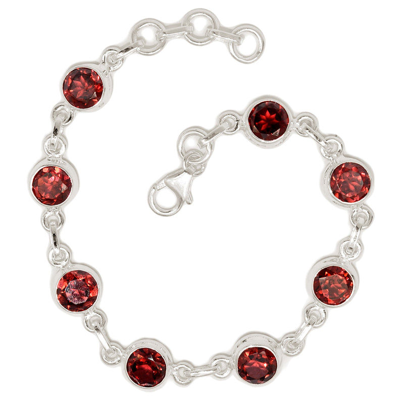 7.8" Garnet Faceted Bracelets - GNFB157