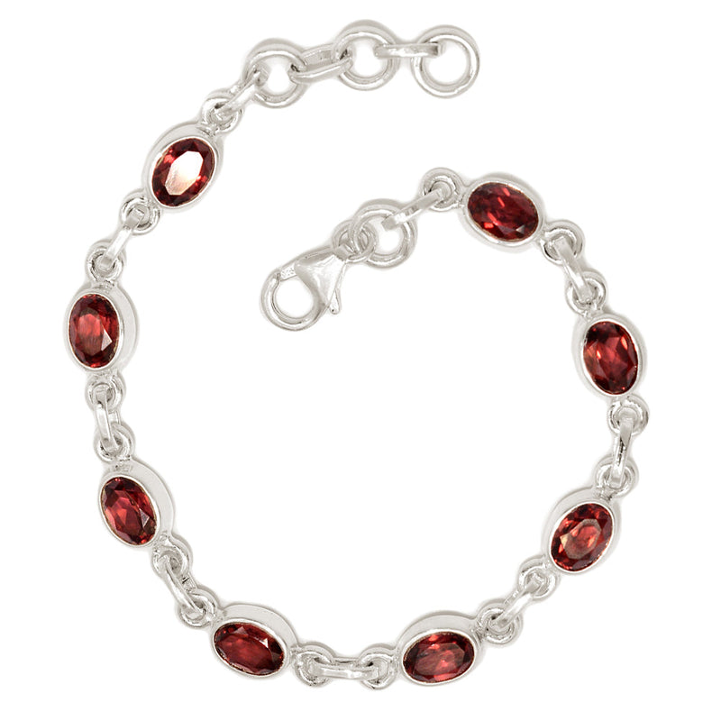 7.7" Garnet Faceted Bracelets - GNFB158