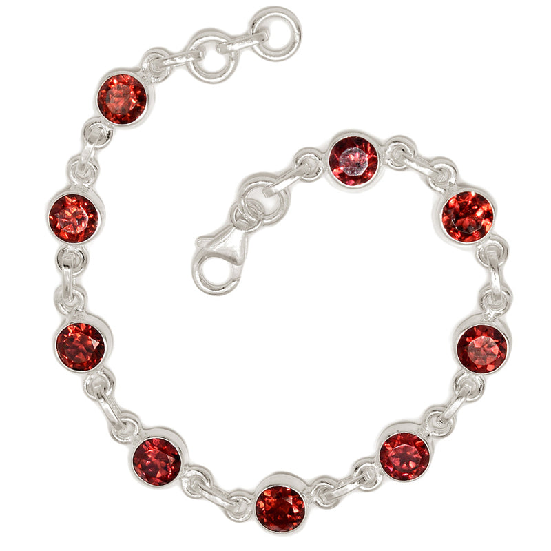 7.6" Garnet Faceted Bracelets - GNFB159