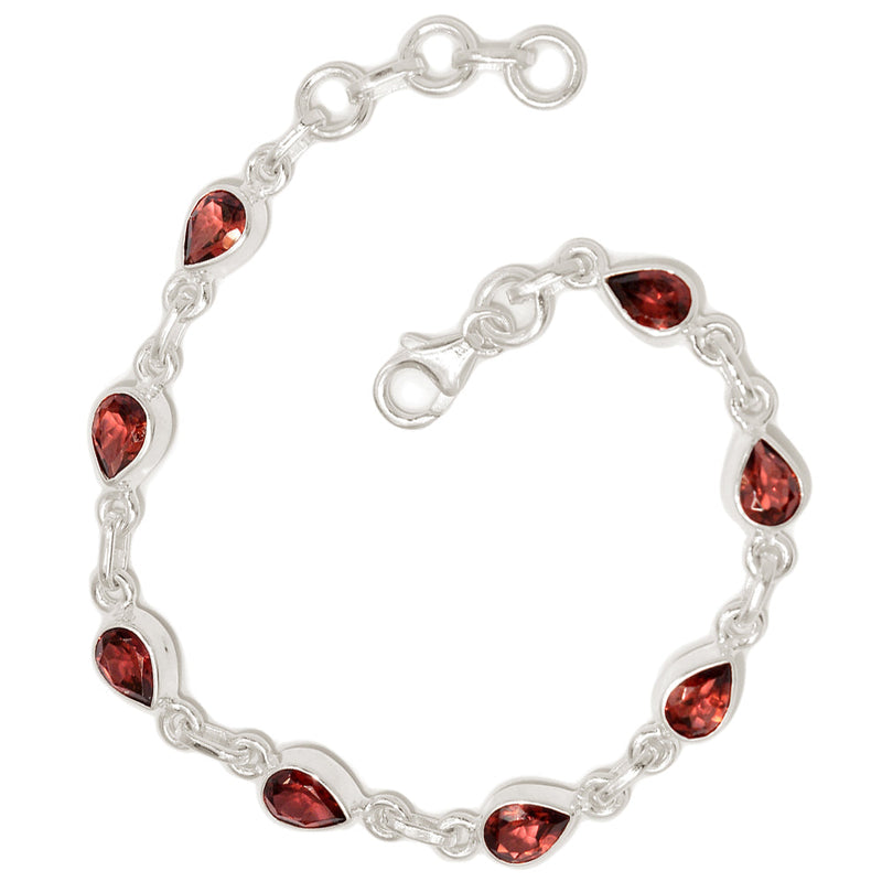 7.7" Garnet Faceted Bracelets - GNFB161