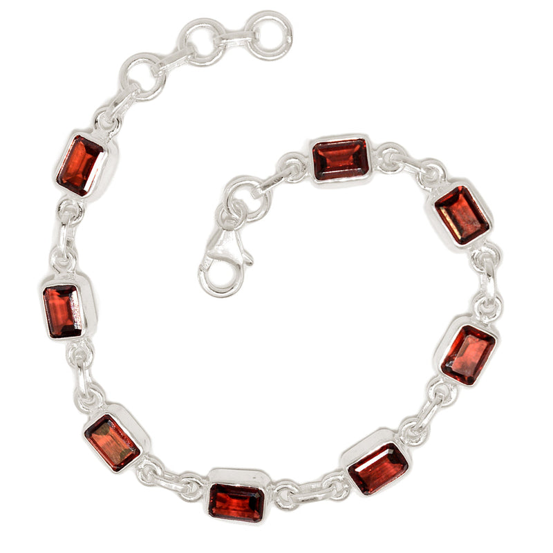 7.7" Garnet Faceted Bracelets - GNFB162