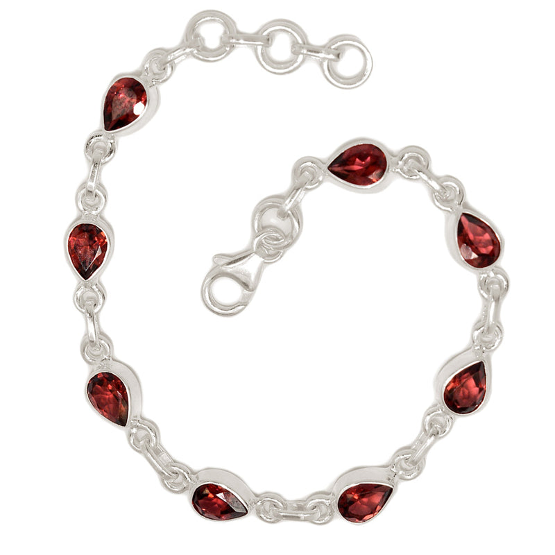 7.7" Garnet Faceted Bracelets - GNFB163