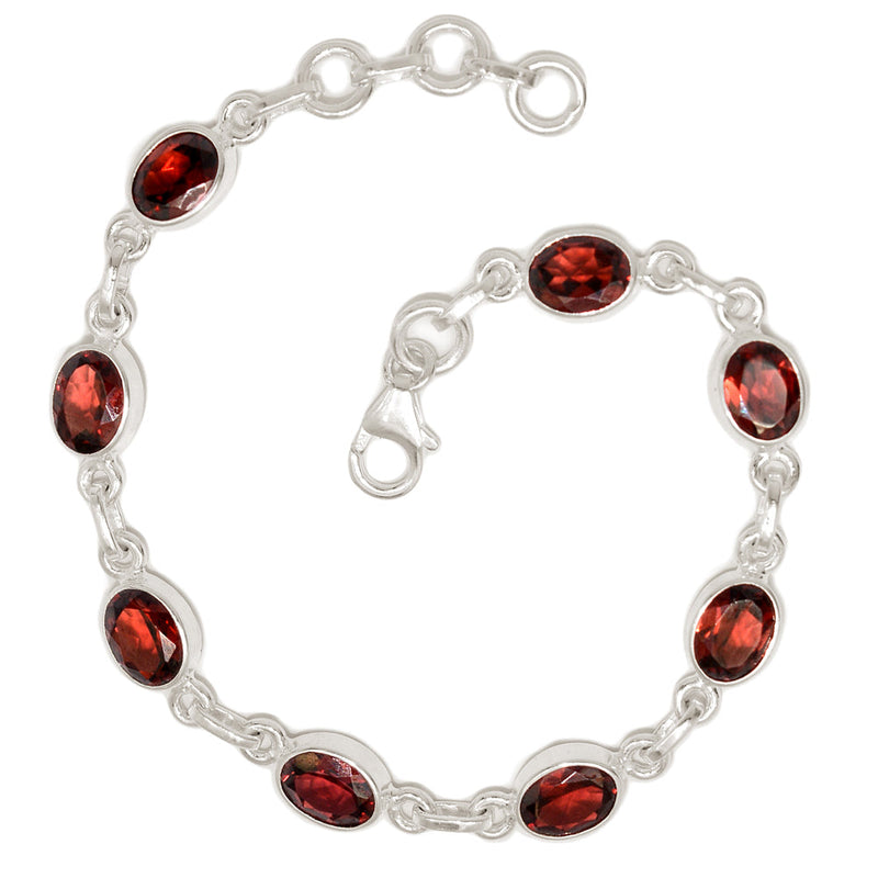 7.8" Garnet Faceted Bracelets - GNFB164