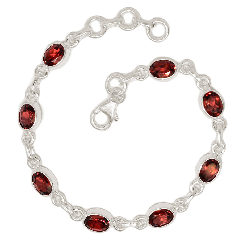 7.6" Garnet Faceted Bracelets - GNFB165