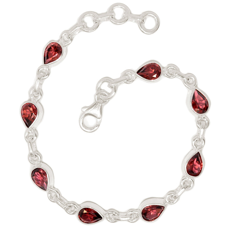 7.6" Garnet Faceted Bracelets - GNFB167