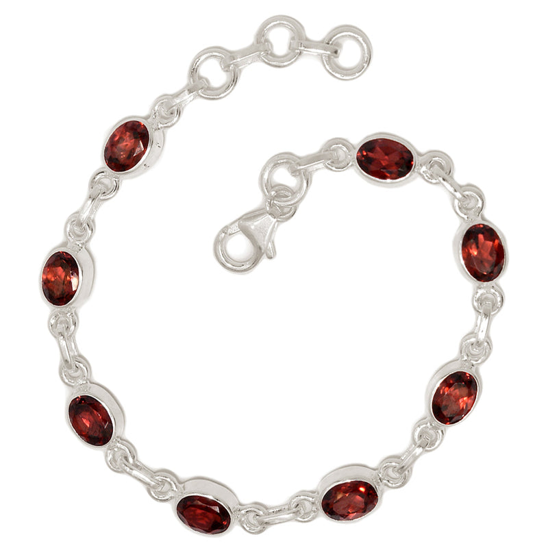 7.6" Garnet Faceted Bracelets - GNFB168