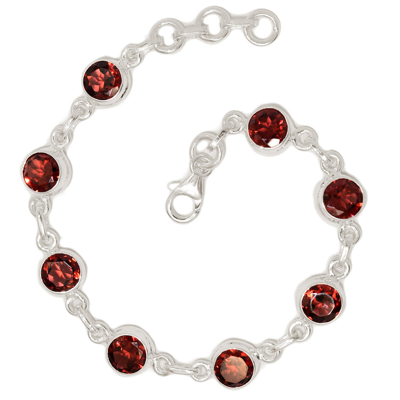 7.8" Garnet Faceted Bracelets - GNFB169
