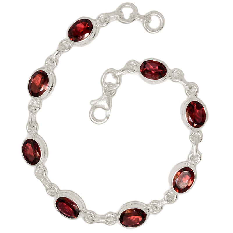 7.7" Garnet Faceted Bracelets - GNFB170
