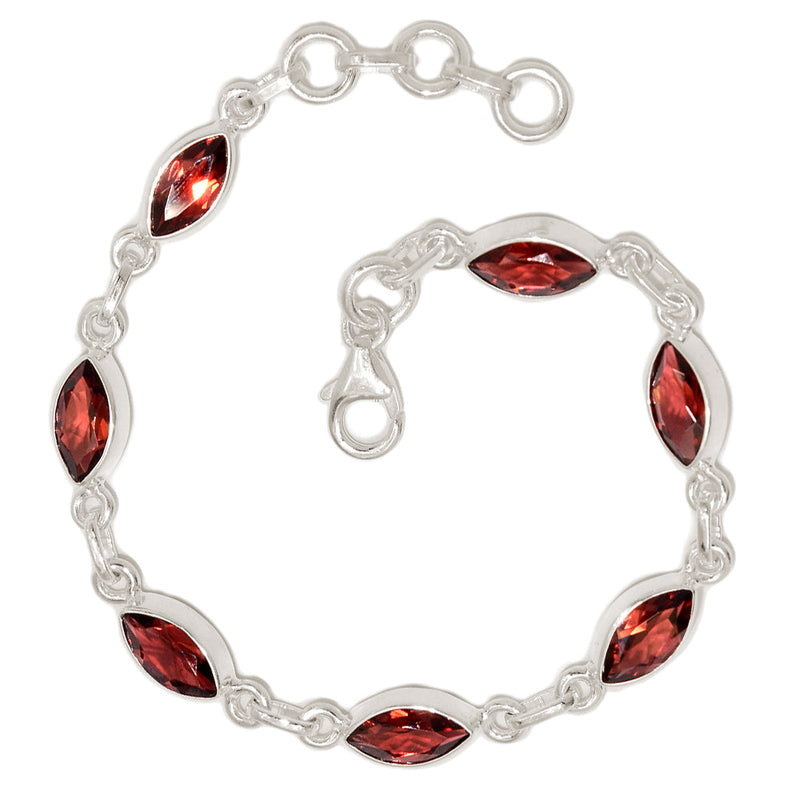 7.7" Garnet Faceted Bracelets - GNFB171