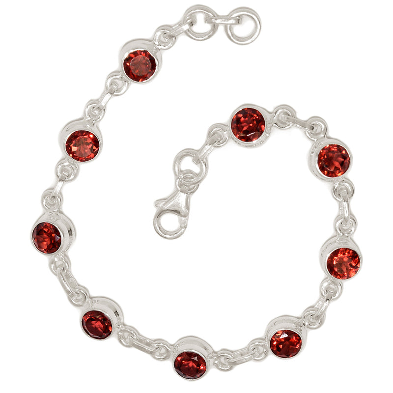 7.8" Garnet Faceted Bracelets - GNFB172