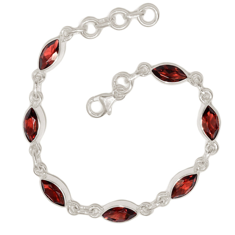 7.7" Garnet Faceted Bracelets - GNFB173