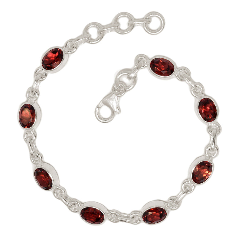 7.7" Garnet Faceted Bracelets - GNFB174
