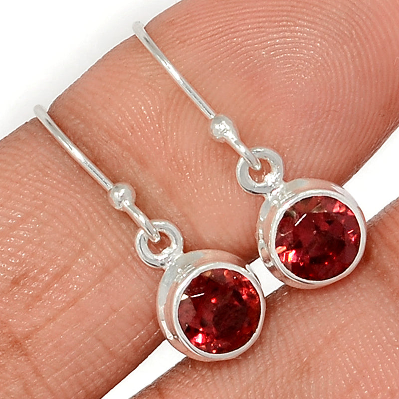 1" Garnet Faceted Earrings - GNFE791