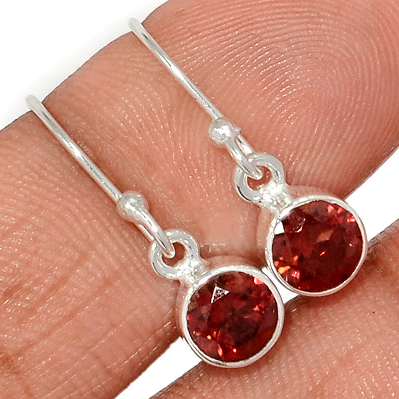 1" Garnet Faceted Earrings - GNFE792