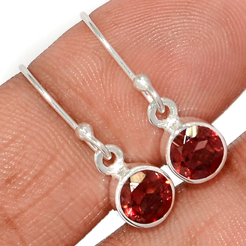 1" Garnet Faceted Earrings - GNFE794