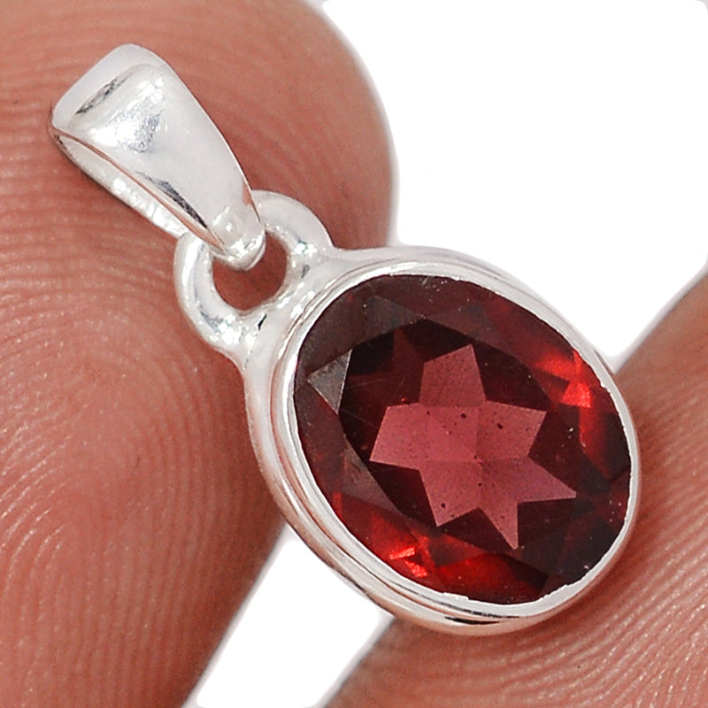 0.7" Garnet Faceted Pendants - GNFP450
