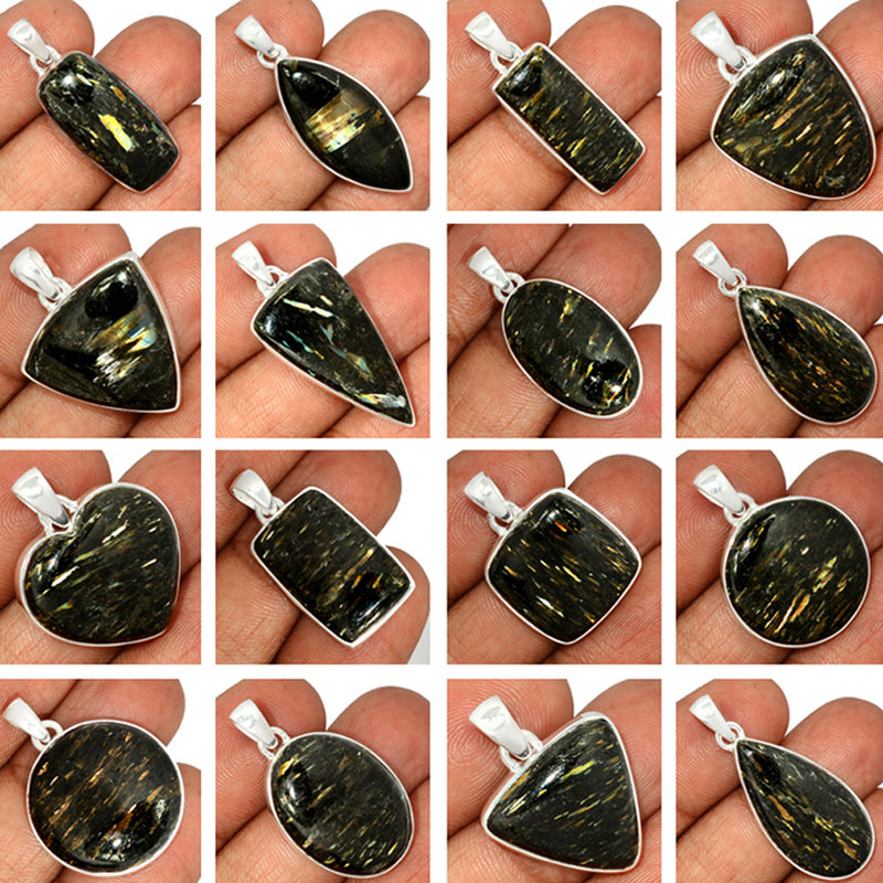 100 Grams Mix Lot - Nuummite Pendants - GNUMP4